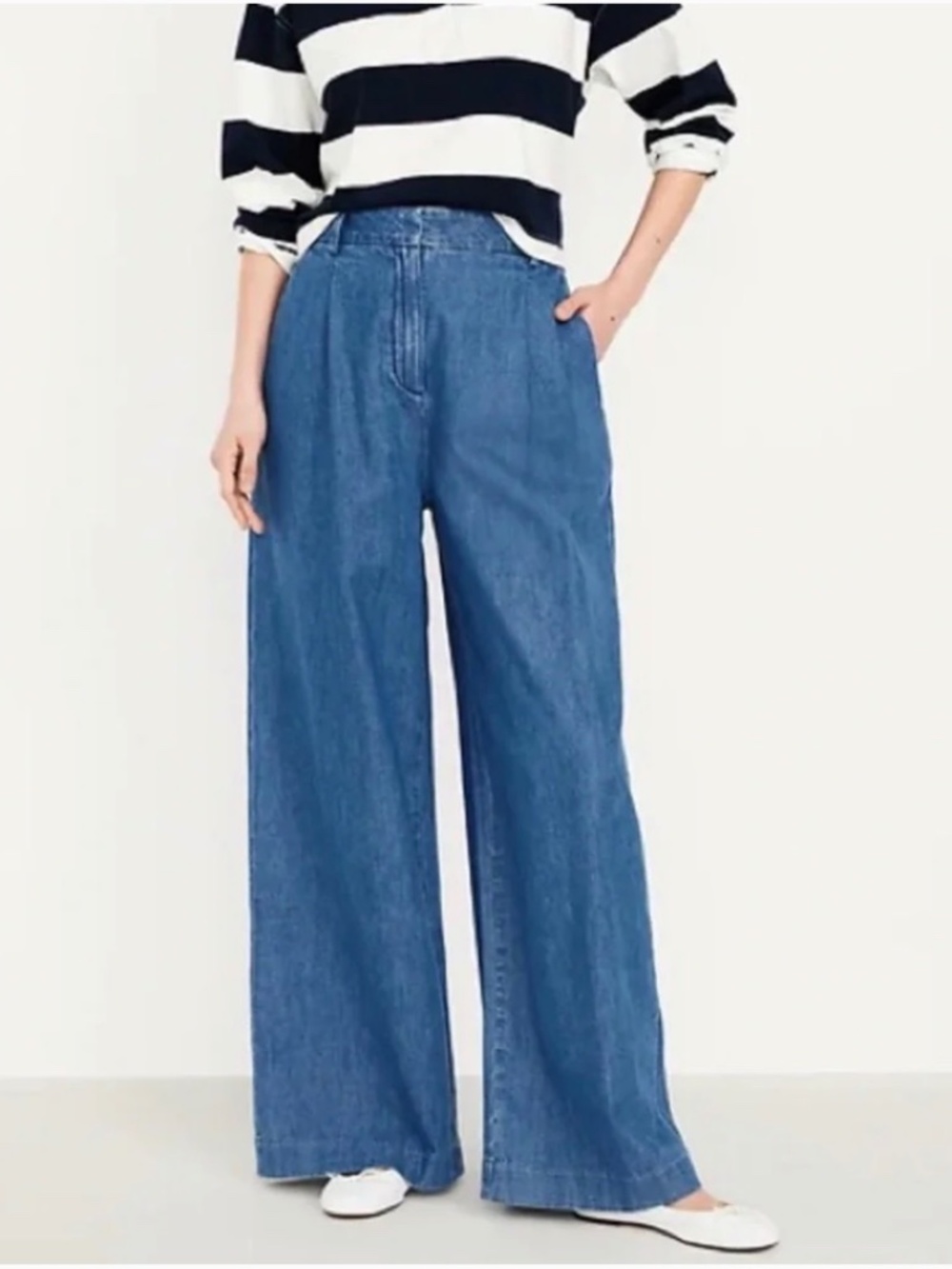 Old Navy Extra High-Waisted Taylor Wide-Leg Trouser Pants - Size 10